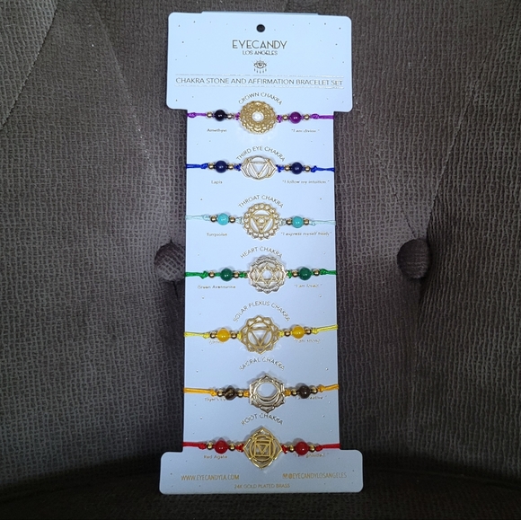 Eye👁️ Candy🍬 Chakra🧘♀️ Stone and Affirmation Bracelet Set - Picture 13 of 16